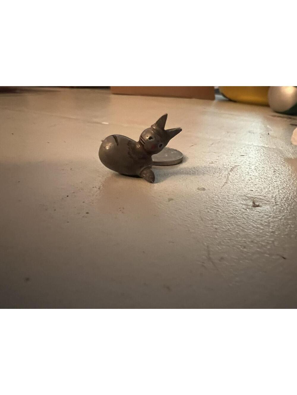 Small Vintage Wooden Cat Figurine